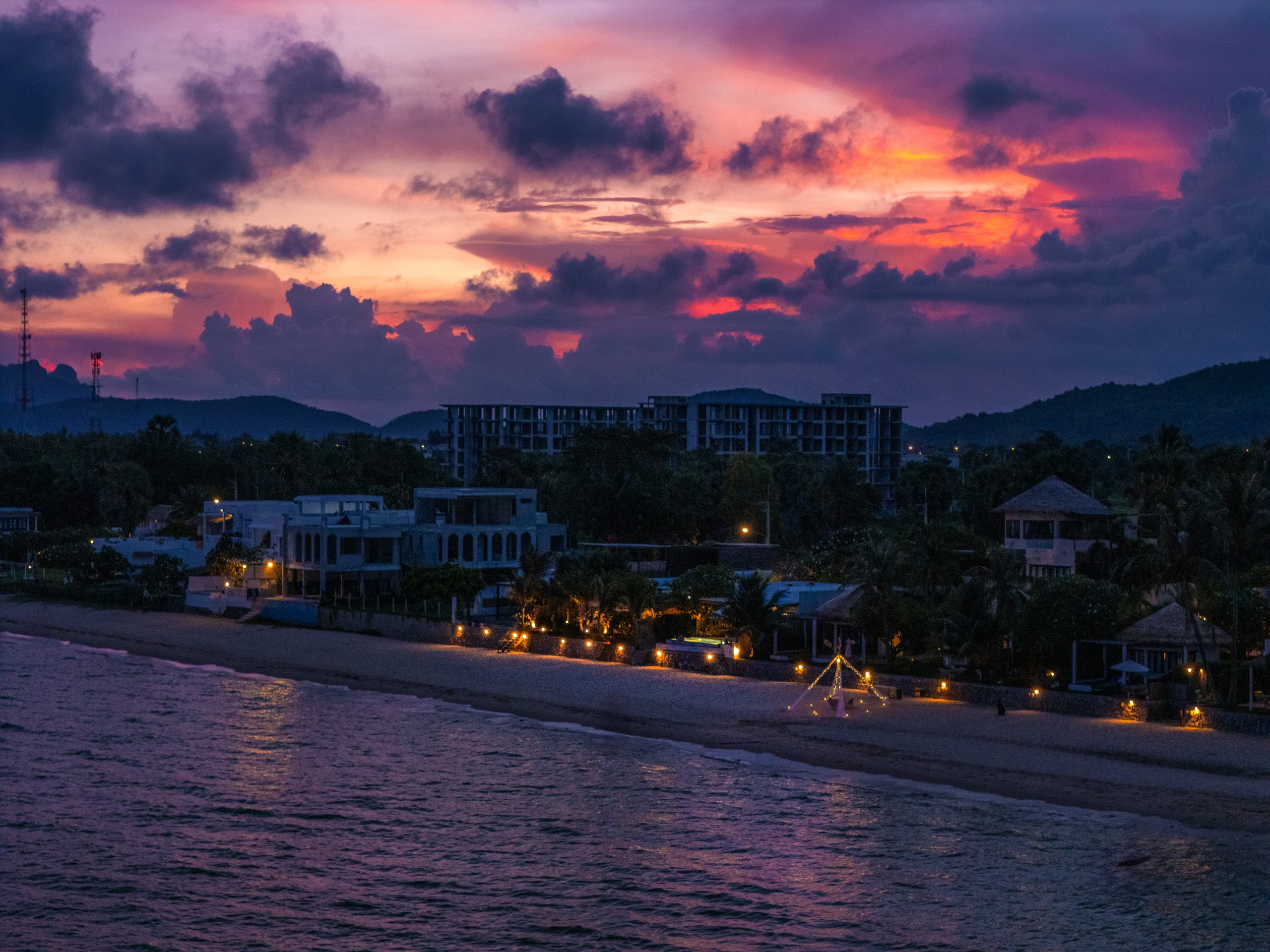Sunset over the beach